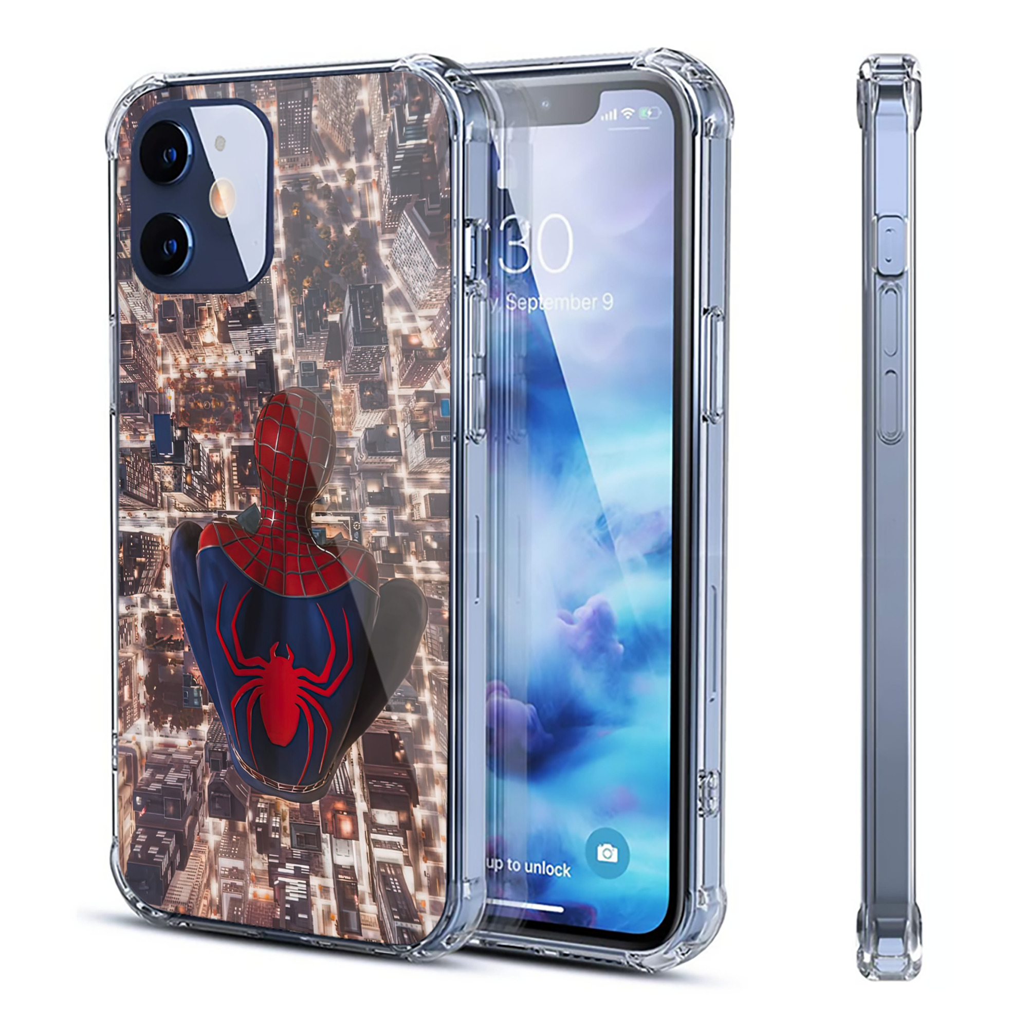 （画像用） Spider Man スパイダーマン 【iPhone 12シリーズ対応】透明スマホケース（クリアソフトケース）
